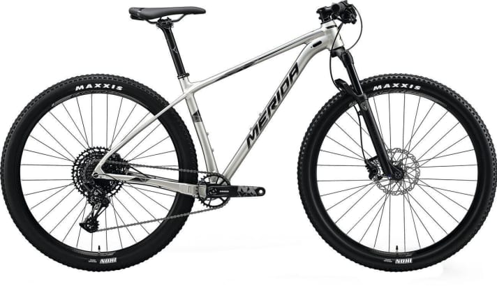     <a href="https://www.awin1.com/cread.php?awinmid=15695&awinaffid=471469&clickref=Merida+Big.Nine+NX-Edition&p=%5B%5Bhttps%253A%252F%252Fwww.fahrrad-xxl.de%252Fmerida-big-nine-nx-edition-x0042895%5D%5D&pref1=bike" target="_blank" rel="noopener noreferrer nofollow">Merida Big.Nine NX-Edition</a> * (value 1399 euros) With the shimmering silver aluminium hardtail, beginners can really get into the pedals. As the name suggests, the 29-inch bike is equipped with Sram's NX groupset. Hydraulic disc brakes and a 100-millimetre Manitou suspension fork offer a solid starting point for cross-country and trail bikers.