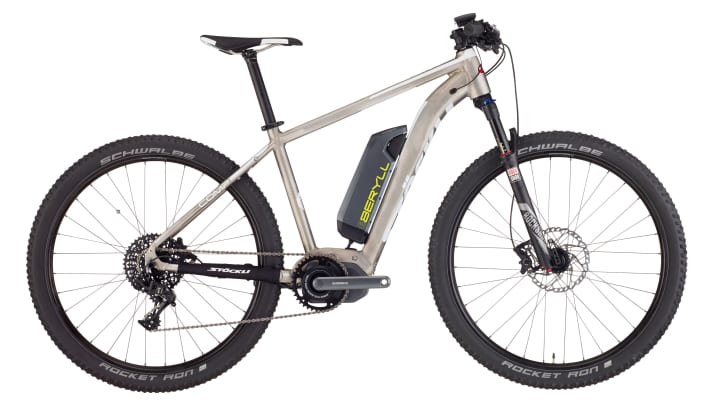   The eBeryll Comp is the top model of Stöckli's e-hardtail range.