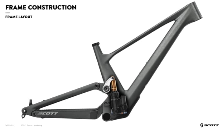 Space miracle: The seat tube of the new Scott Genius even fits shocks with reservoirs.