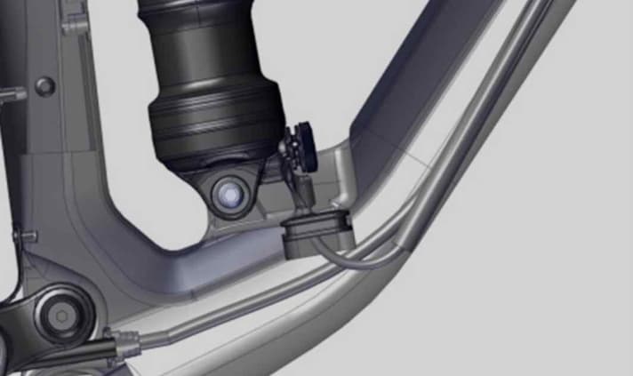   The shock is controlled via the remote cable in the down tube.