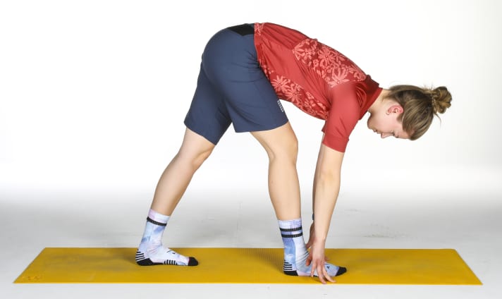 Zu Beginn ist das vordere Bein leicht gebeugt...