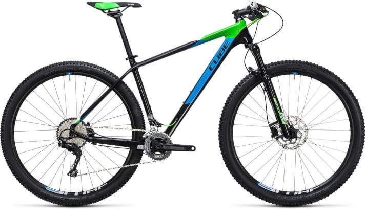   The Cube Reaction GTC is the perennial favourite among hardtails. At 1499 euros, the model shown is the entry-level model in the carbon class. Four other models are available.