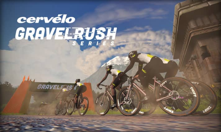   Some of the race series run largely over the challenging gravel tracks of Watopia, including cobblestones.