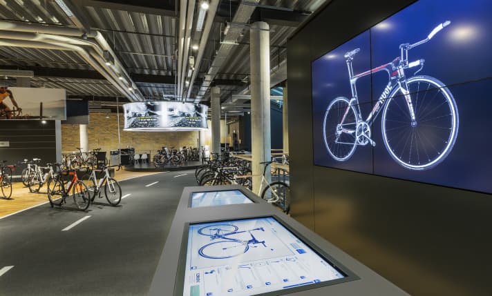   Bikes you can touch next to the LCD screens that help with configuration.