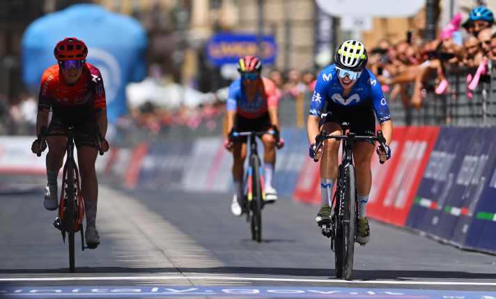 Liane Lippert konnte bei der 6. Etappe 2024 aus einer kleinen Gruppe heraus gewinnen