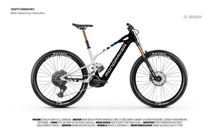 The RR S has a full carbon frame and comes with a 600 WH battery. Weight: 22.14 kilos (manufacturer's specification). Price: € 9499.
