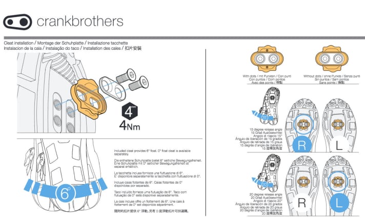  Here is an extract from the operating instructions that come with Crank Brothers pedals.