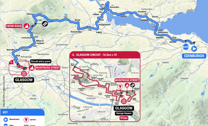 La carte de la course sur route hommes élite des championnats du monde 2023