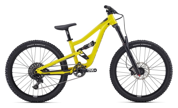 Decent brakes (180/180 mm), Rock Shox Monarch R at the rear and 140 mm Yari at the front, plus 11 gears sorted by Sram NX, the 24-inch Supreme is in almost no way inferior to a normal park bike. The weight of 13.54 kilos (manufacturer's specification) is also downhill-orientated. Cost point: 2199 euros.