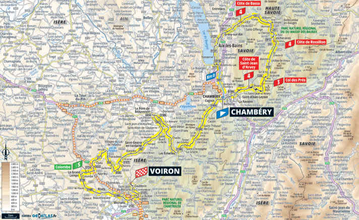 Die Strecke der 17. Etappe der Tour de France 2026
