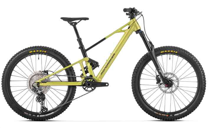 Rolls on 24 inches, but is already a fully-fledged enduro bike: the Mondraker F-Trick for children.