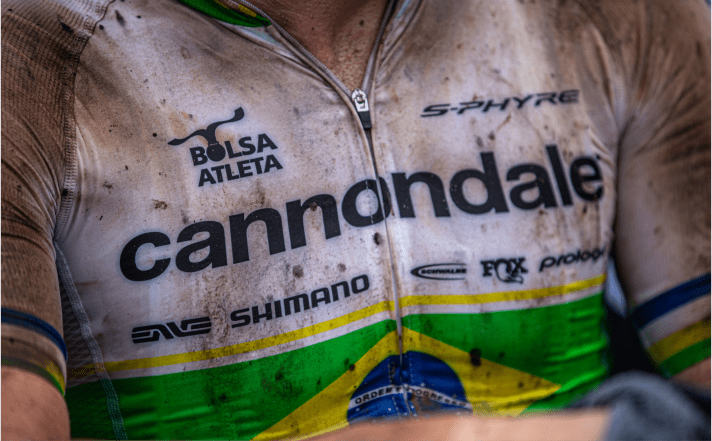 A race like this - even if it is rewarded with a victory - leaves clear marks on Avancini and his jersey.