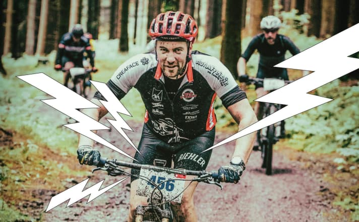 Maik Fiedler usually gets cramps in his thighs at the end of the race.