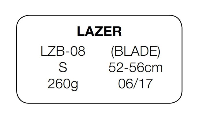   A white sticker with the model name, article number and size can be found inside the helmet. It also states the date of manufacture and the weight.