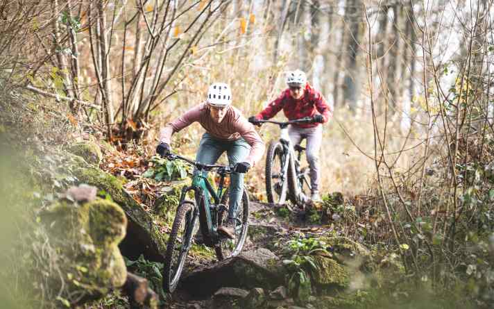 Geländekönnen? Check! Auch die anspruchsvollen Trails im Bikeländ Eberbach konnten wir mit dem Xyron ST von Conway sportlich angehen.