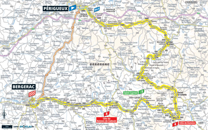 Die Strecke der 8. Etappe der Tour de France 2026