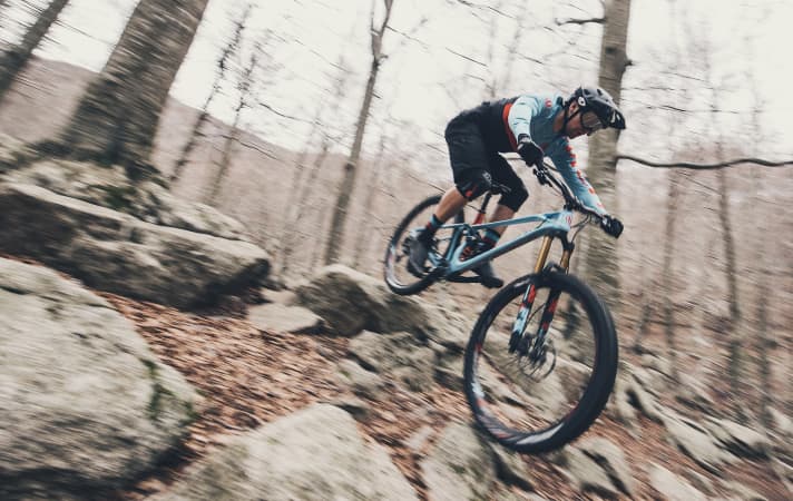   With its large wheels, the Mondraker Foxy should plough through rough terrain even better than its little brother.