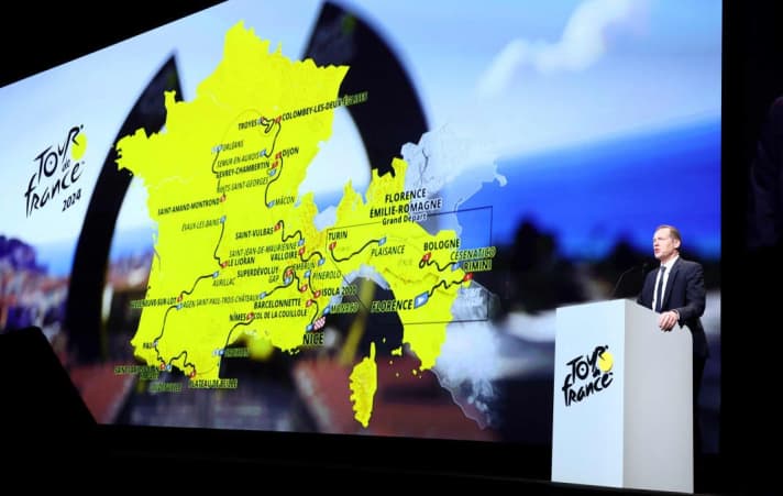 Le directeur du Tour Christian Prudhomme lors de la présentation du parcours