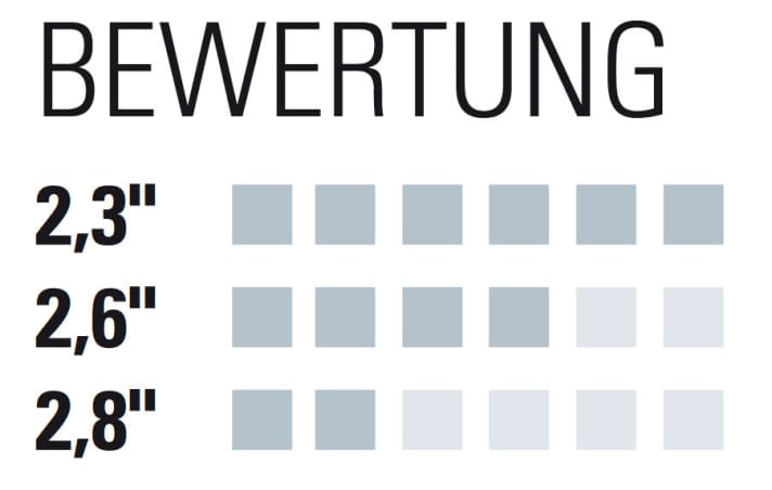 Test 5 rating: Most points for agility go to the MTB tyres in 2.3 inch width. | e.