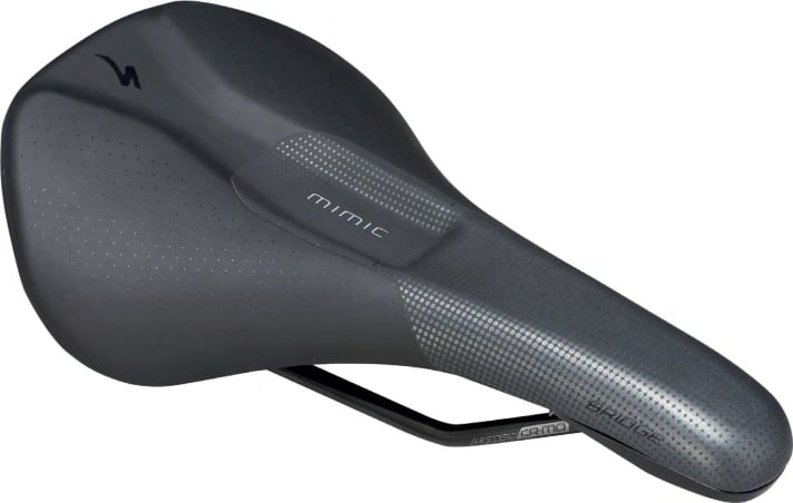 With its raised rear end, the Specialized Bridge offers plenty of rear support. This is why it is also fitted to almost all of the manufacturer's E-MTBs. The Mimic pad at the front is designed to relieve pressure in the perineal area, especially for women.