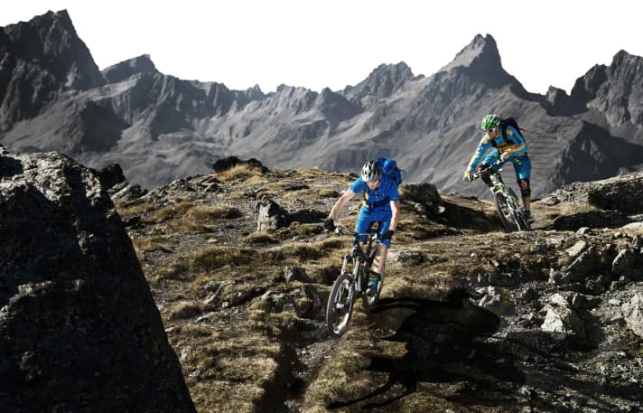   Jede Menge Gondeln und gepflegte Trails bis auf 3000 Meter hinauf – das zeichnet Ischgl für Mountainbiker aus.