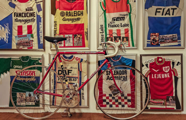 Vélo et maillot de la légendaire équipe TI-Raleigh, pour laquelle Didi Thurau a également couru