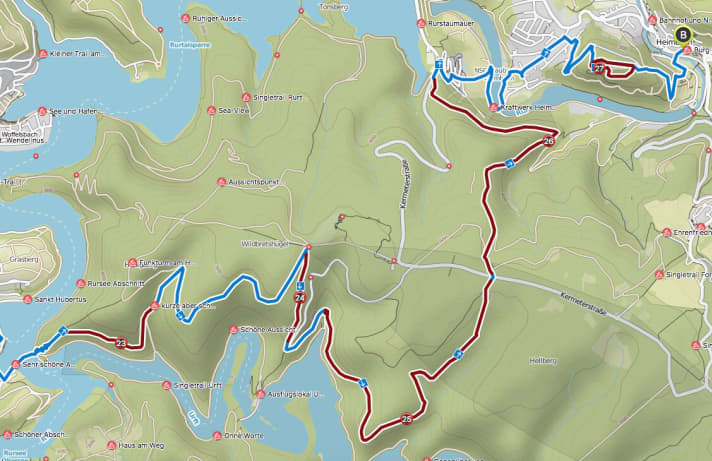   This results in a stage that is made up of highlights saved in Komoot and your own route guidance.
