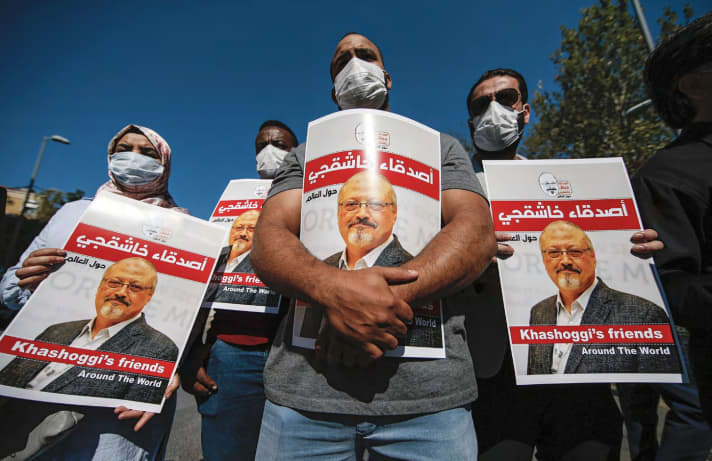 Les manifestants rendent hommage au journaliste assassiné Jamal Khashoggi