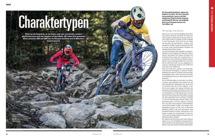  5 enduro bikes in the test 