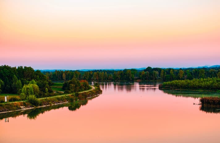 Wild river landscape: Lower Inn nature reserve near Ering