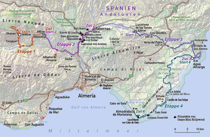 Almeria bike tour: 4 stages through the desert