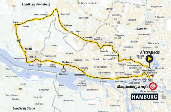 Les Cyclassics 60 sur la carte