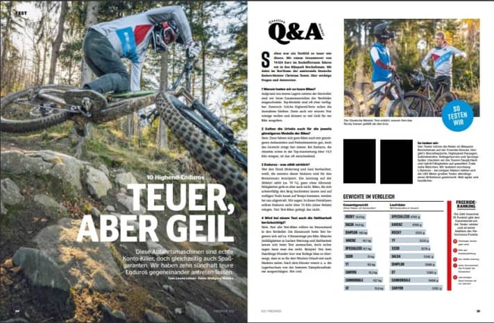   Zehn Enduro-Bikes im FREERIDE-Vergleichstest
