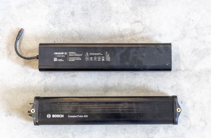 The smallest is the latest in the Bosch battery range: the Intube battery with 400 watt hours is usually used in light bikes with Bosch SX drive.
