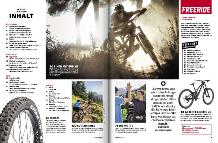   Inhalt FREERIDE 1/20.