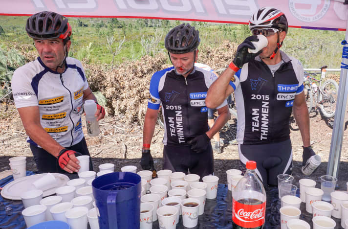 The refreshment points are the refuelling stations of a marathon.