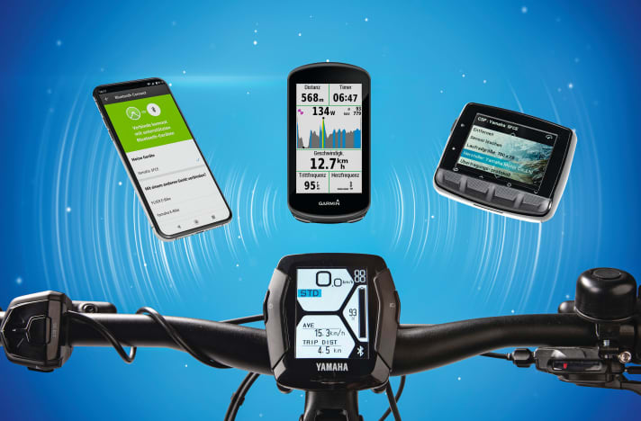 Mobile phone, sat nav or bike computer. Which device communicates with the e-bike display?