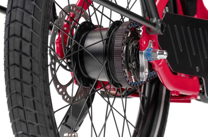 Low-maintenance drive: Shimano Nexus 5-speed hub gear in combination with Gates belt drive