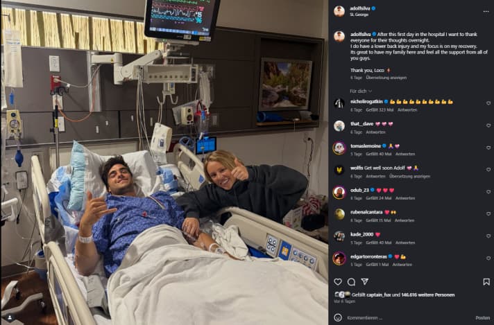 Adolf kurz nach dem Horror-Sturz, hier im Krankenbett mit seiner Frau.