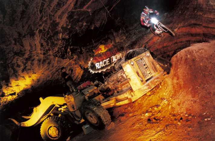 Deep underground: racing in the Sondershausen mine.