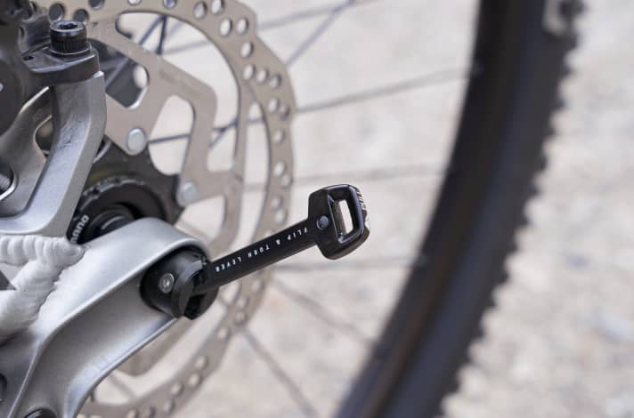   The integrated lever for operating the rear wheel axle is also found on the affordable Canyon bike.