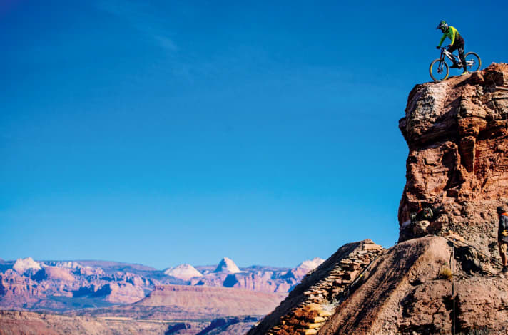 Rampage ace Cam Zink looks into the depths. What is going on in Zink's head and body right now? The professional freerider is more practised at dealing with fear than almost anyone else.