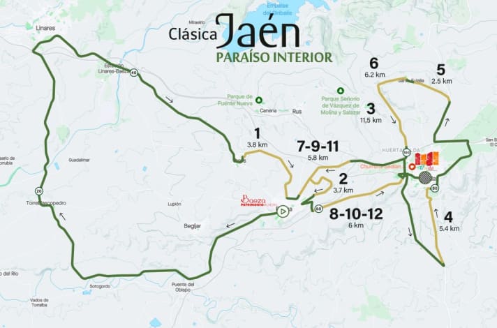 The route of the Clasica Jaen Paraiso Interior 2024.