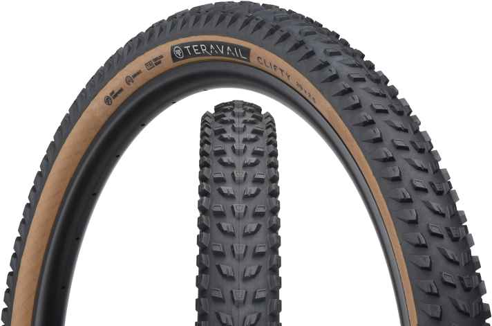 The roughest tyre in the portfolio is the Clifty. Teravail dedicates it to all-mountain use.