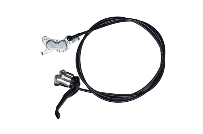    Trickstuff Piccola HD Carbon (Wert 900 Euro)   Mit der Piccola HD Carbon fertigt die Freiburger Tuning-Schmiede Trickstuff die leichteste Vierkolbenbremse der Welt. Schon beim Anblick des edlen, mattschwarzen Bremssattels und der filigranen Carbon-Pumpe schmelzen Tuning-Fetischisten nur so dahin. Bei gerade mal 177 Gramm bleibt die Waage stehen (inkl. Bremsflüssigkeit, 70-cm-Bremsleitung und Belägen).