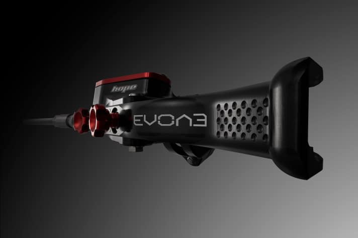 Alle Bremsen der neuen EVO-Serie sind wahlweise mit drei unterschiedlich geformten Hebeln erhältlich, die sich in ihrer Geometrie und Hebelwirkung unterscheiden.