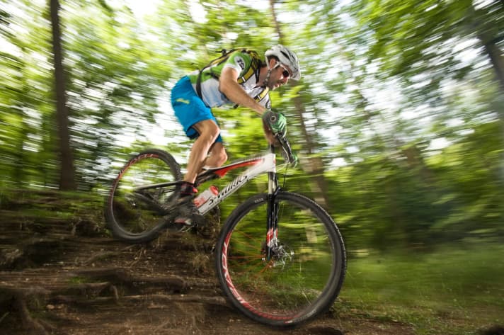   The Epic S-Works in action with BIKE test manager Christoph Listmann