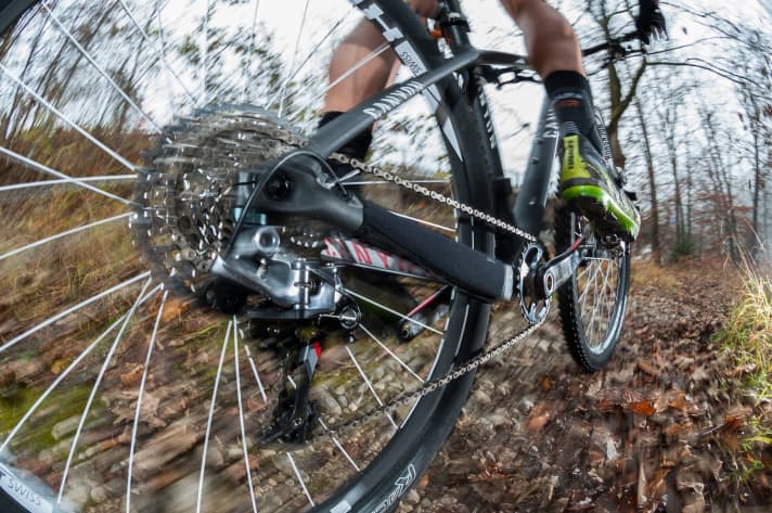   If you can cope with 420 per cent range, you can save the left shift lever and front derailleur on single systems.