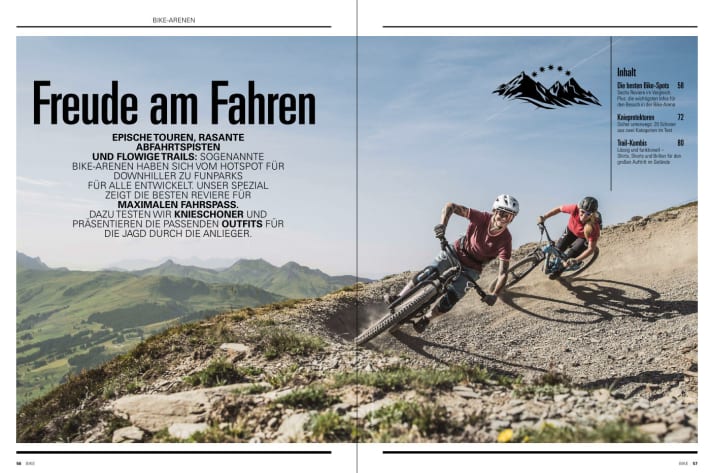   Modern bike arenas are fun parks for everyone - the focus in BIKE 8/2021 shows the best spots, the safest knee protectors and the right outfits for the hunt through the berms. 
