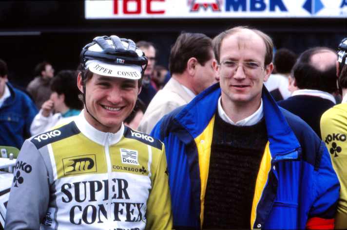 Mit Teamchef Jan Raas hatte Rolf Gölz beim Team Superconfex nicht das beste Verhältnis.